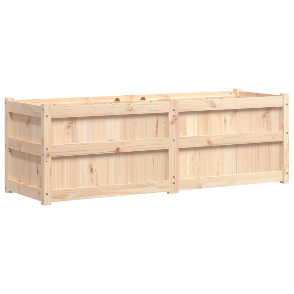 vidaXL Jardinera madera maciza de pino 150x50x50 cm Color Pino natural,  Pino blanco,  Marrón pino y mas