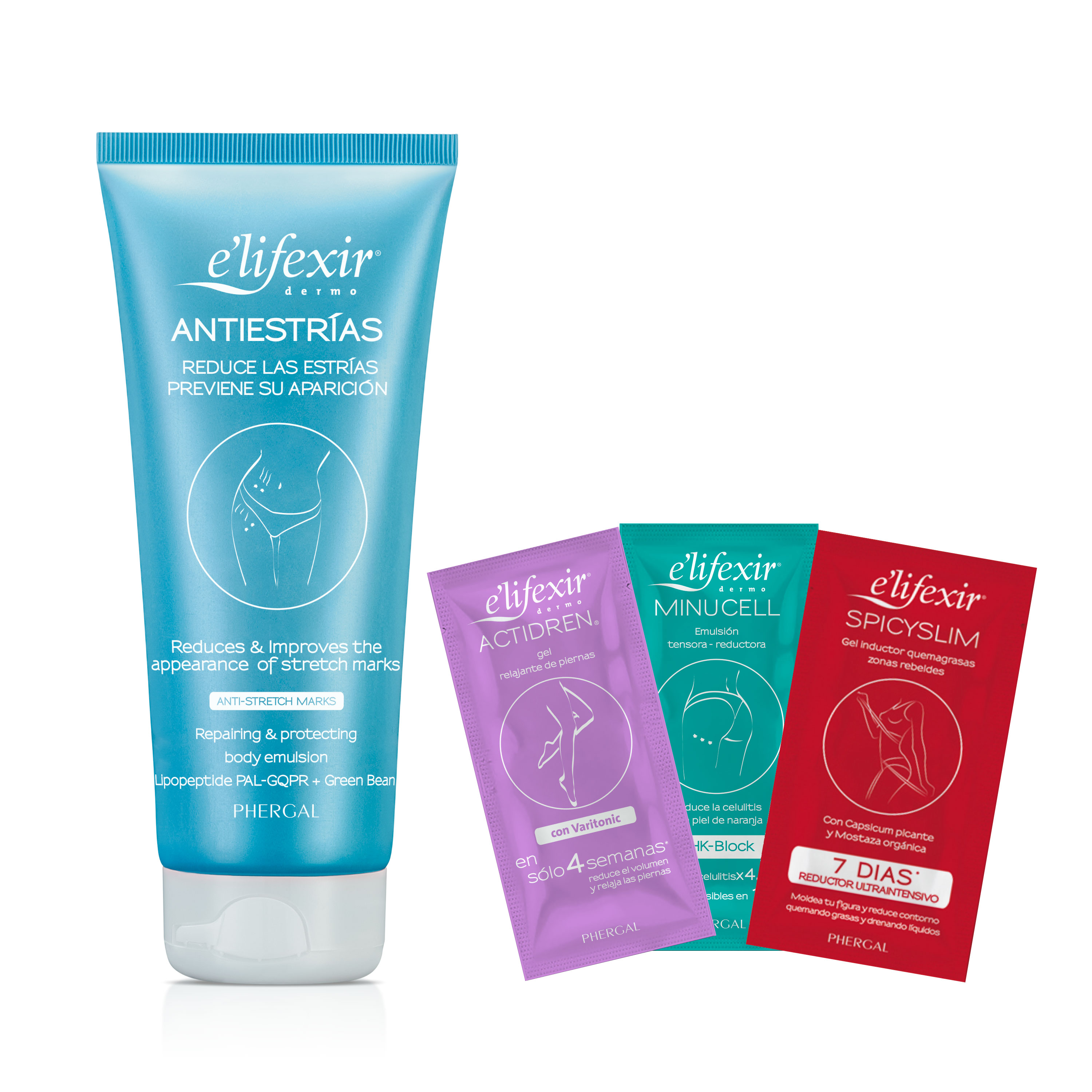 Elifexir - Crema Antiestrias + Muestras Regalo. Repara, Frena las Estrías y Previene su Aparición. Piel Más Elástica y Flexible. Reduce la Profundidad de las Estrías: - 200ml + 6ml
