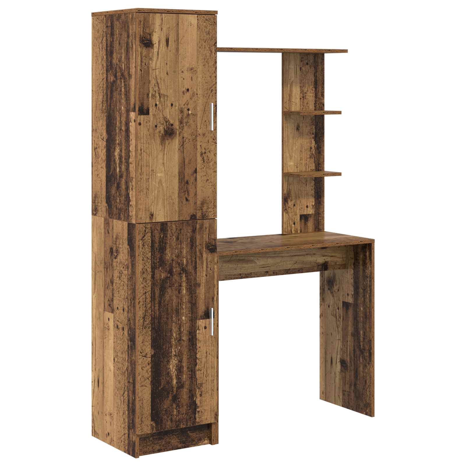 vidaXL Escritorio 2 pcs Madera vieja