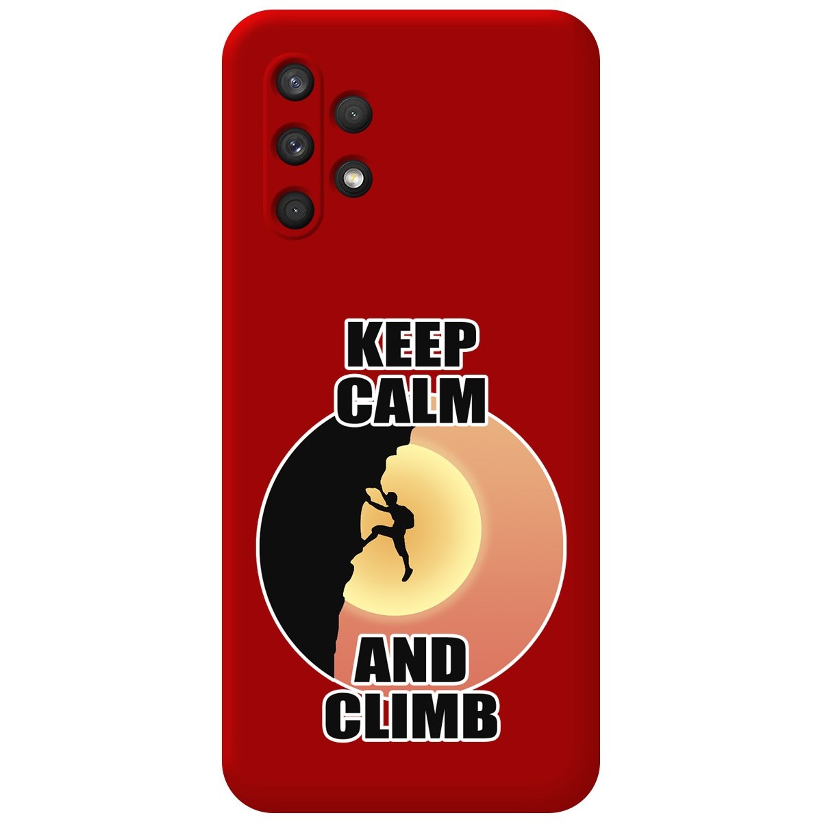 Tumundosmartphone Funda Silicona Líquida Roja para Samsung Galaxy A32 4G diseño Hombre Escalada Dibujos
