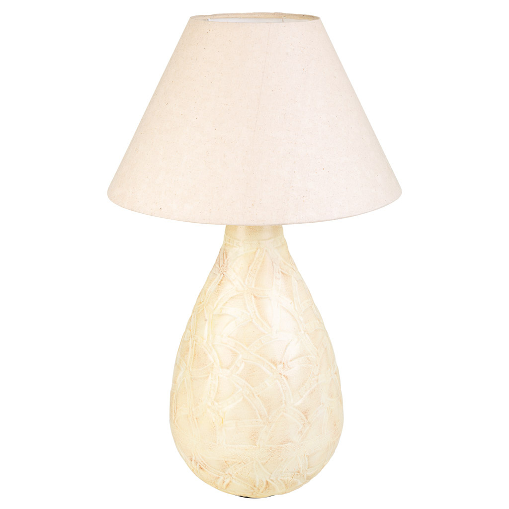 Wonderlust Deco - Lámpara de mesa de metal color crema 33x33x60 Beige 33x33x60h cm
