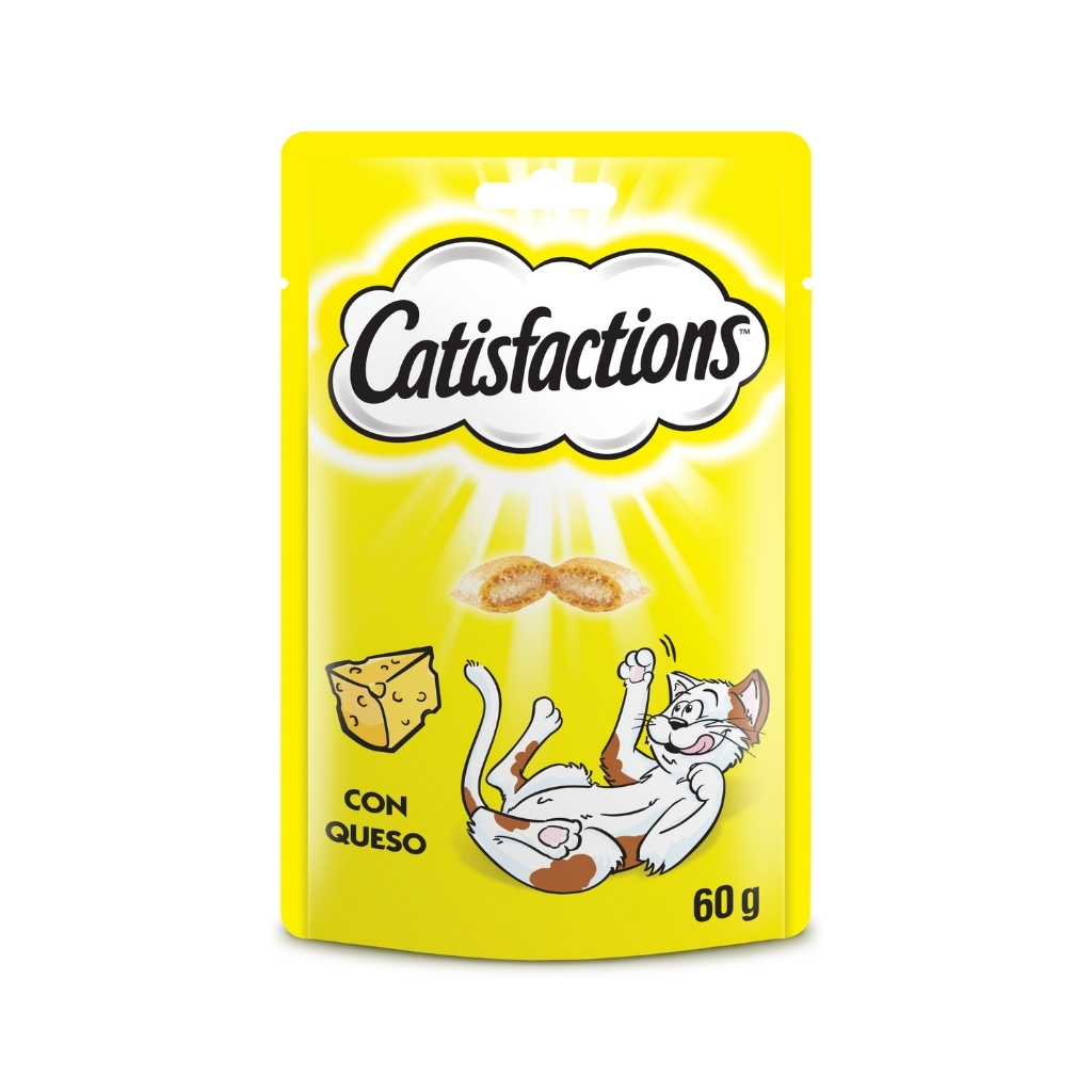 CATISFACTIONS Queso - Snack Premios para Gatos Doble Textura