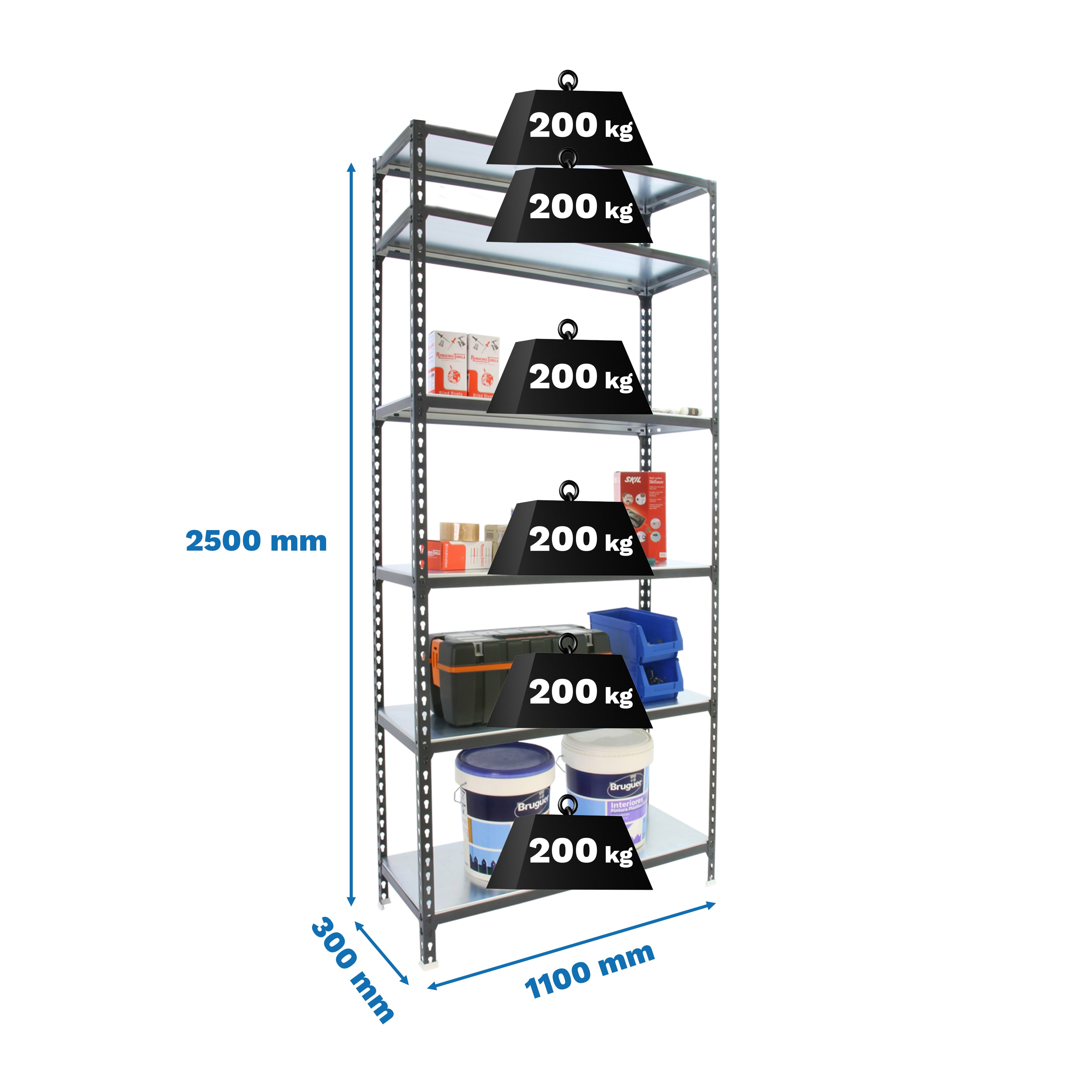 Estantería SIMONRACK Simonclick superplus 6/300 antracita/blanco