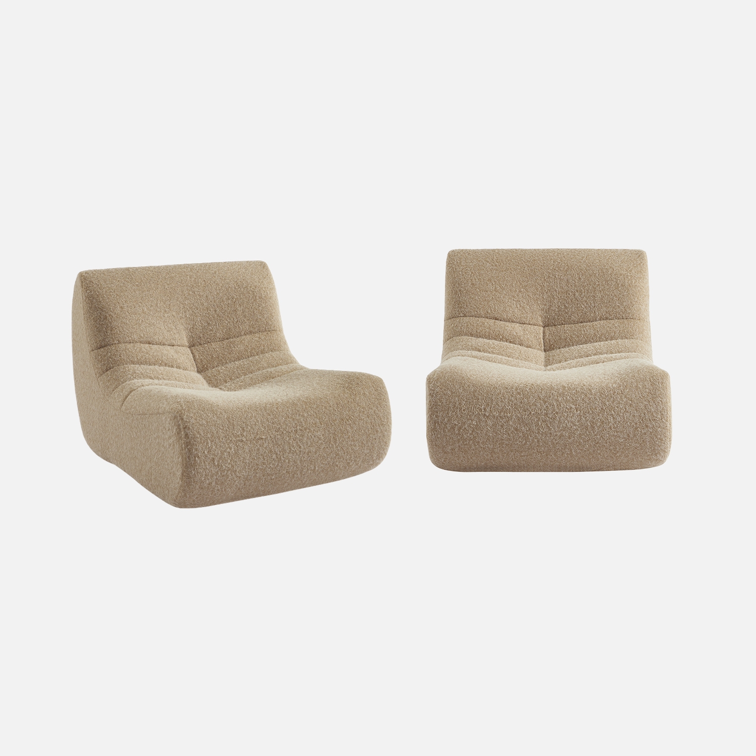 sweeek - Sofá modular en tejido efecto alpaca, 2 plazas , Sokol alpaca , 91x105x72