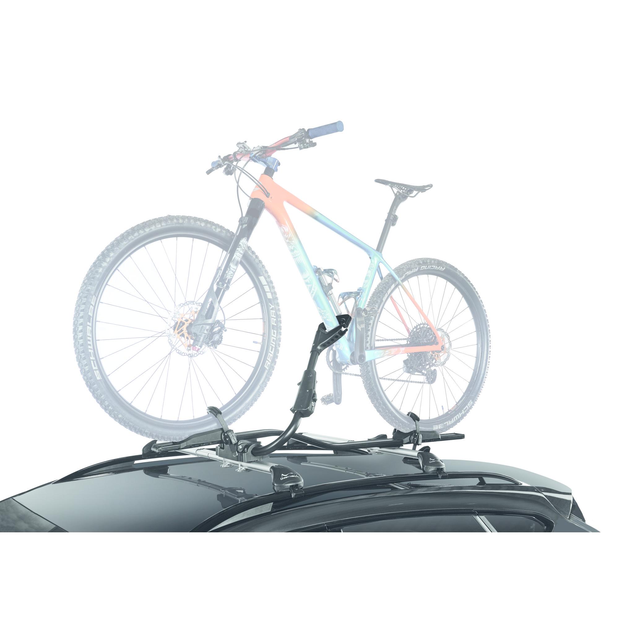 Portabicicletas de Techo GREEN VALLEY FAST BIKE | 1 Bici | 20 kg | Aluminio | Antirrobo | Compatible E‑Bike | Ranura T