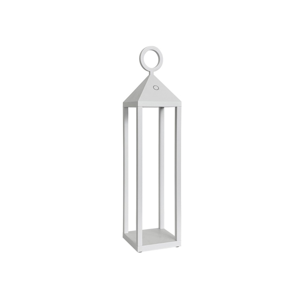 Moderna linterna LED Pic Nic 2,2W IP54 recargable y regulable h. 47 cm blanco - ROSSINI ILLUMINAZIONE