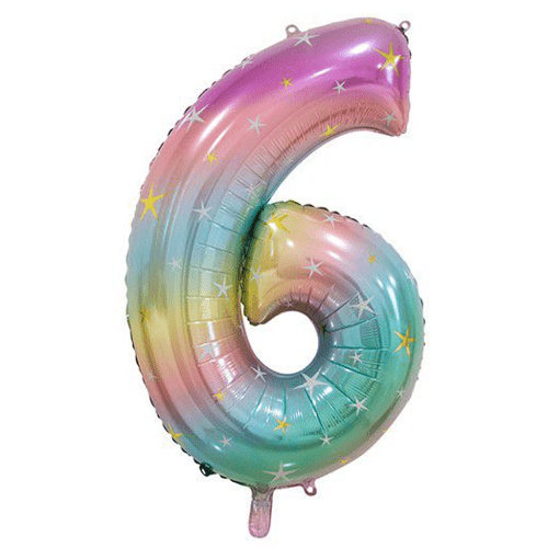 CABLEPELADO - Globo numero de cumpleaños - 110 cm - eventos - photocall - Helio - decoracion - numero 6 - Multicolor