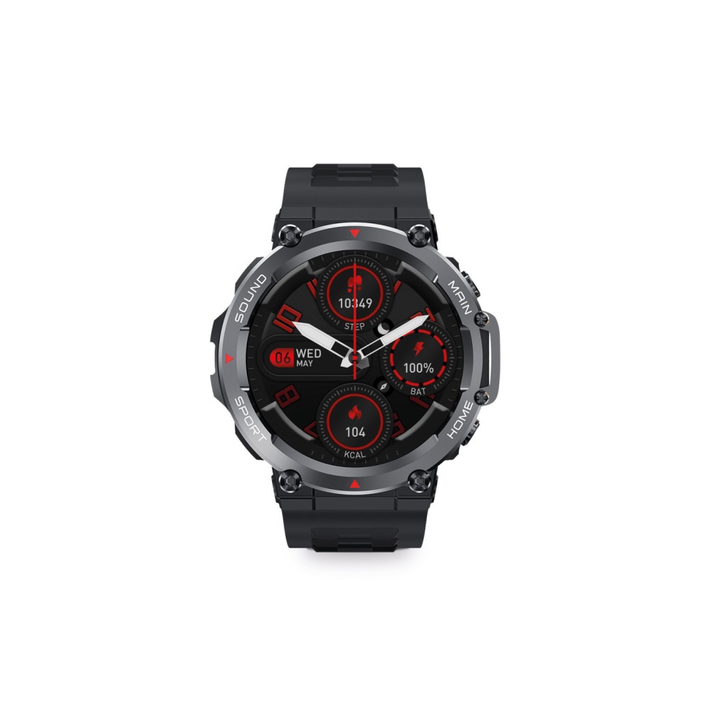 Smartwatch Ksix Oslo, Pantalla 1,5" Multitáctil, Aut. 5 días, Modos multideporte y salud, Asistentes de voz, Sumergible, Negro
