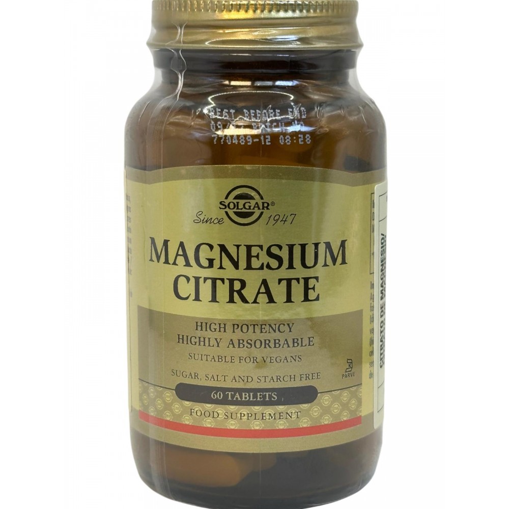 Citrato de Magnesio 200mg (60 ó 120 Comprimidos) de Solgar