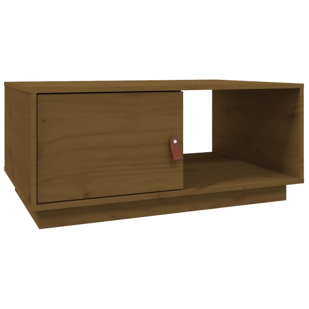 Vidaxl Mesa de Centro de Madera Maciza de Pino 80x50x35,5 Cm Natural