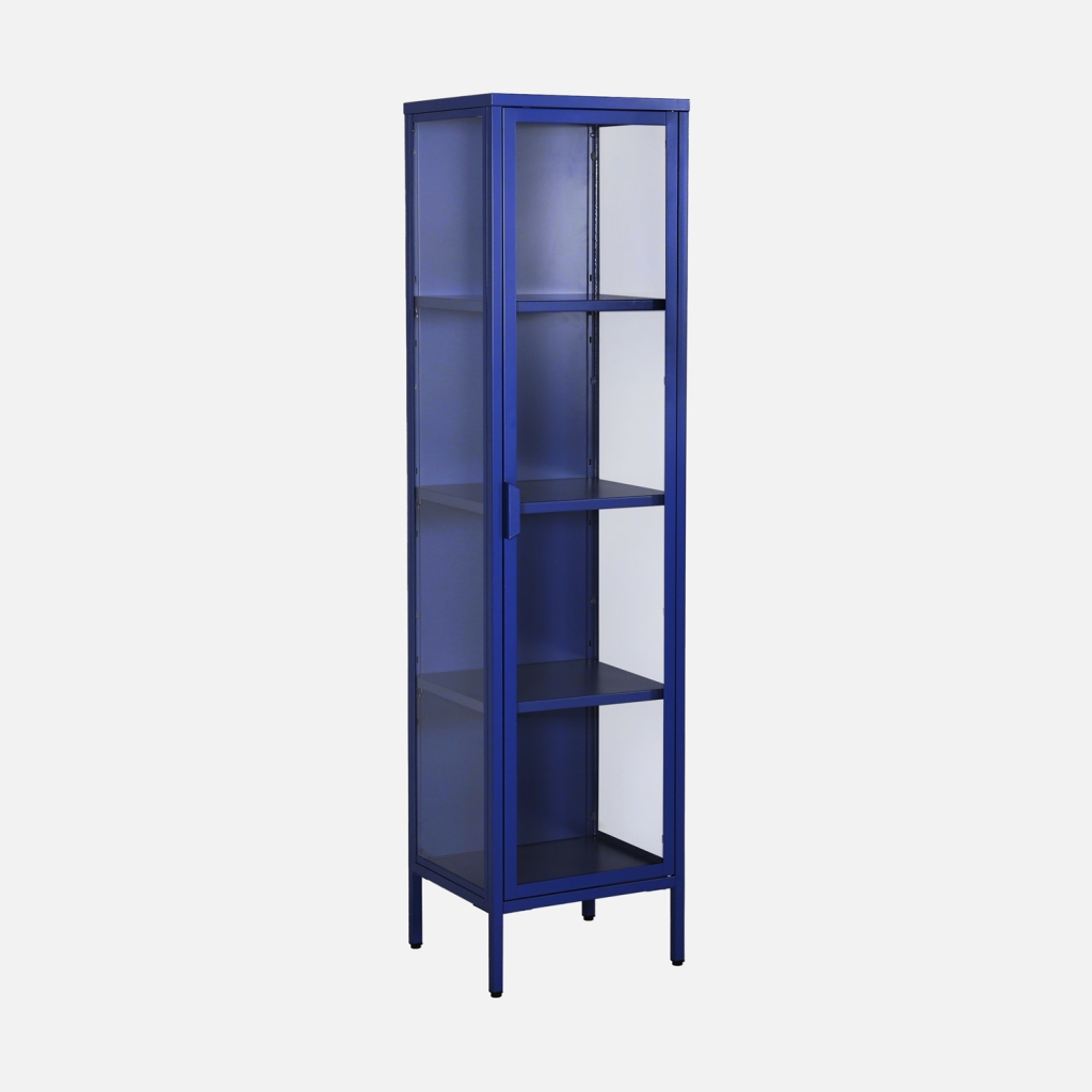 sweeek - Estantería de acero y vidrio templado, 1 puerta, 160 cm , Arkansas , 40x35x160