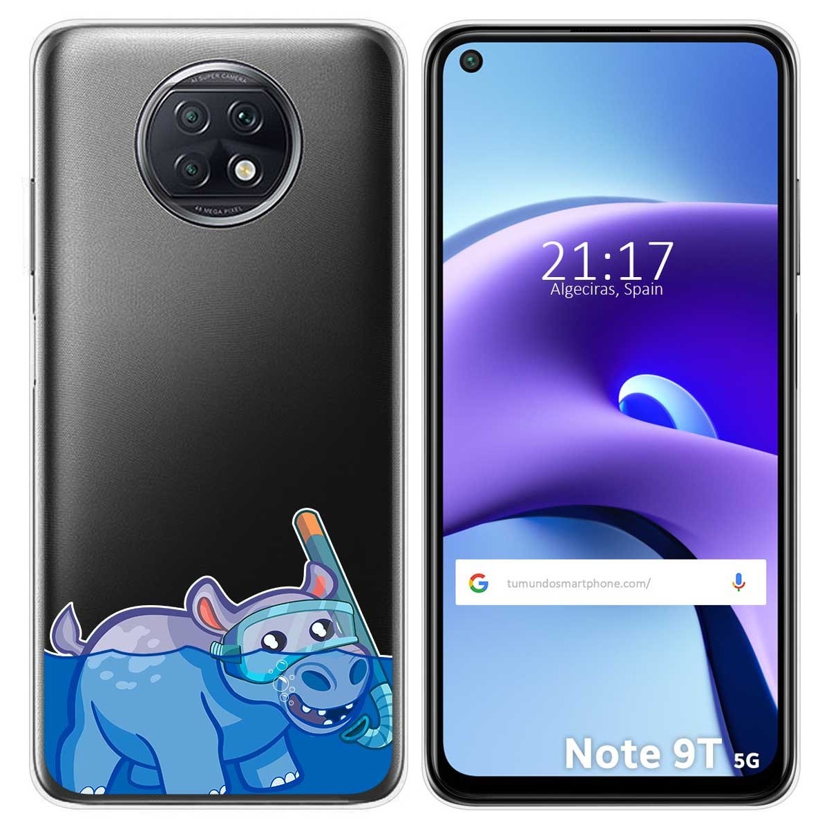 Tumundosmartphone Funda Gel Transparente para Xiaomi Redmi Note 9T 5G diseño Hipo Dibujos