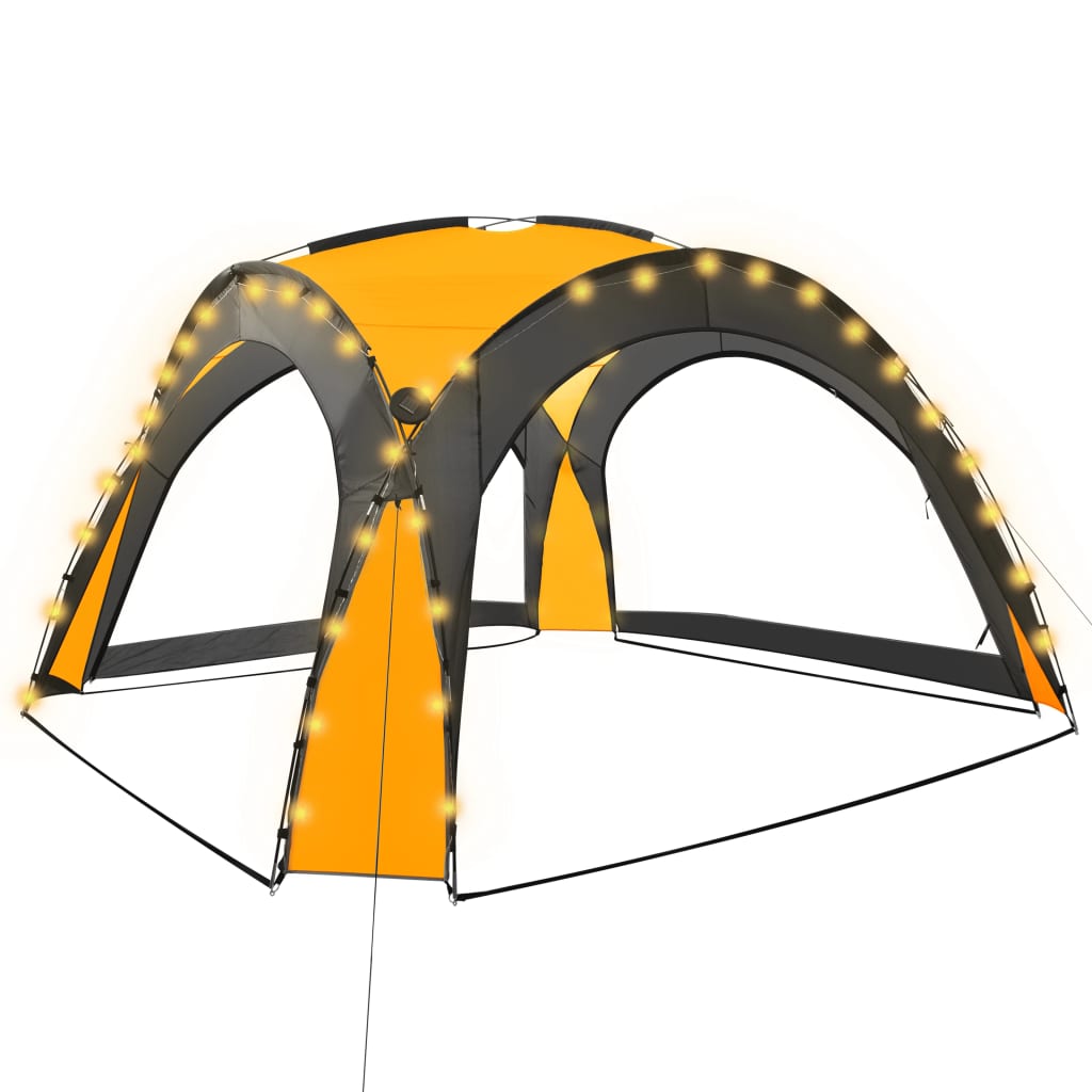 vidaXL Carpa de Celebraciones con LED y 4 Paredes 3,6x3,6x2,3m Tienda Color Amarillo,  Verde,  Azul y mas