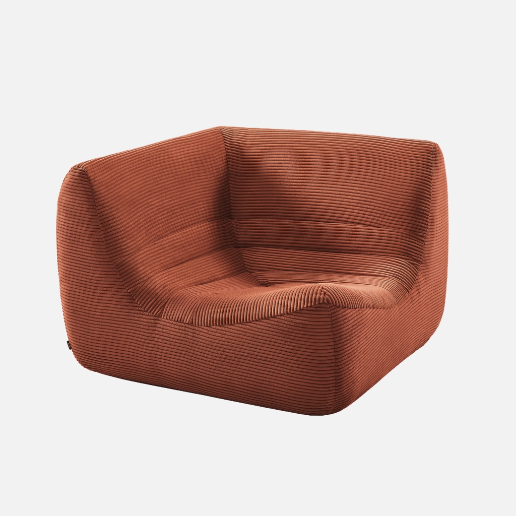 sweeek - Sillón esquinero de pana , Sokol pana , 100x100x72