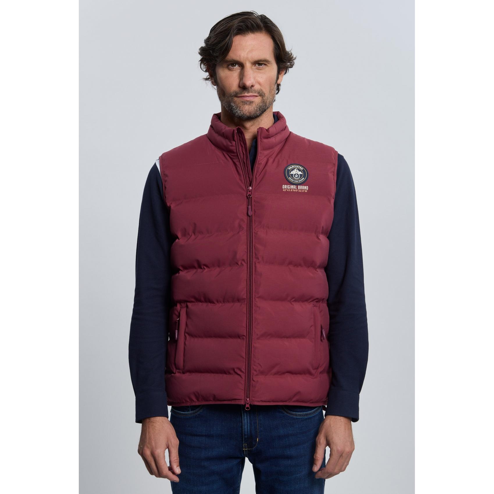 Chaleco acolchado Valecuatro modelo 3 escudos burdeos