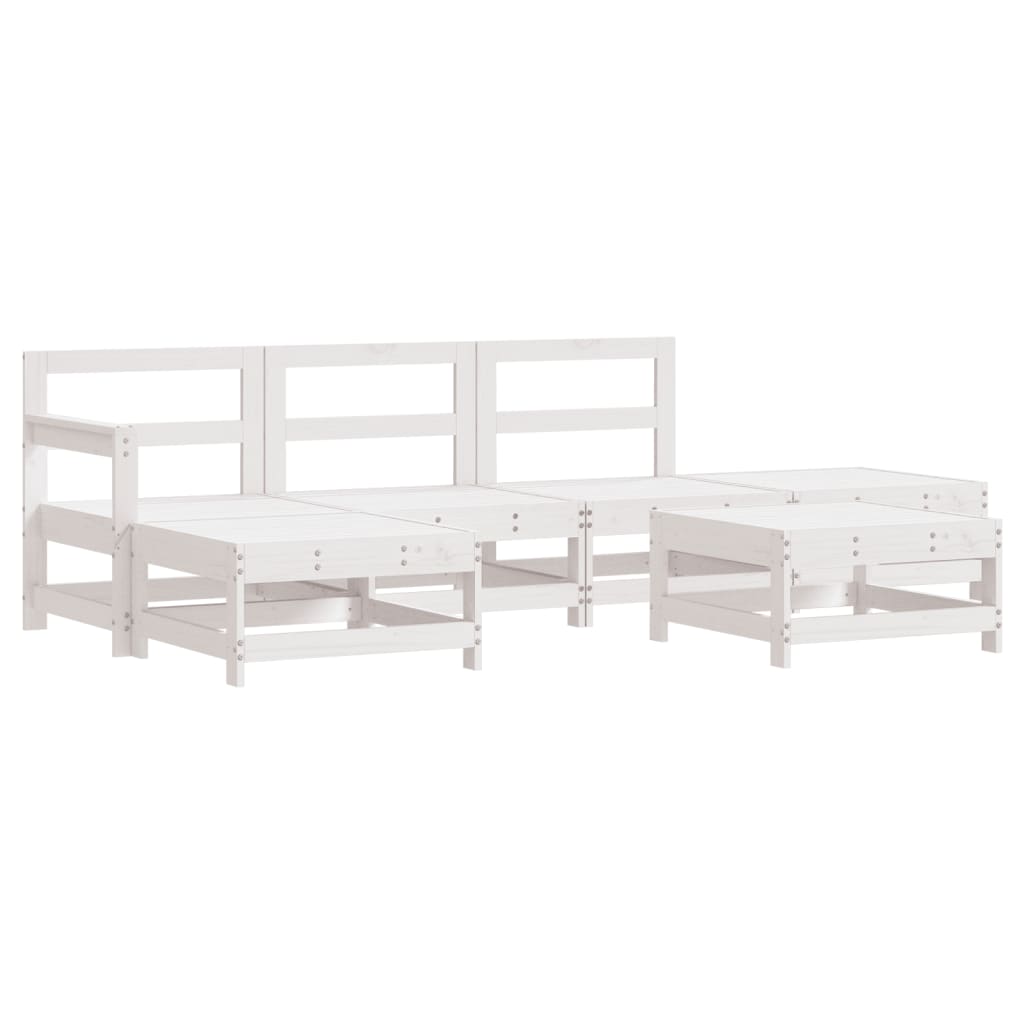 vidaXL Juego de muebles de jardín 6 piezas madera maciza pino blanco