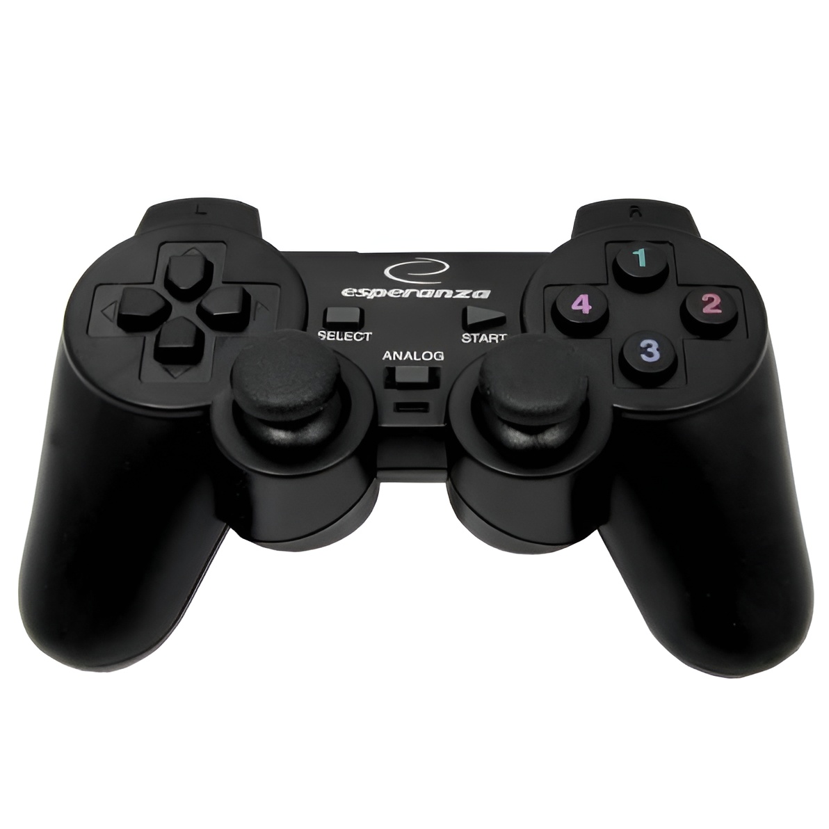 Esperanza EG102 WARRIOR - Black Vibration Gamepad for PC, CE certified, compatible with gaming systems, ideal as a PC controller for a seamless gaming experience.
