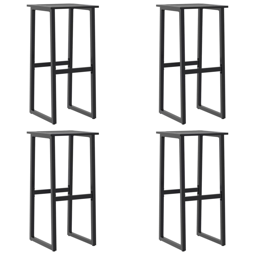 vidaXL Taburetes de bar 4 unidades acero negro 38x38x80 cm