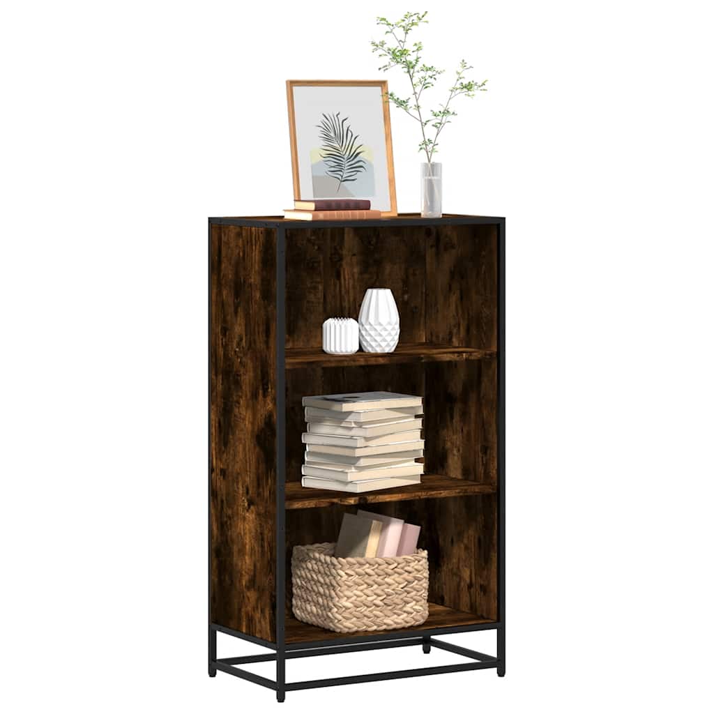 vidaXL Estantería madera ingeniería roble marrón 60x35x107,5 cm en color Marrón roble/Negro/Roble ahumado y más | almacenamiento funcional diseño moderno para baño dormitorio sala