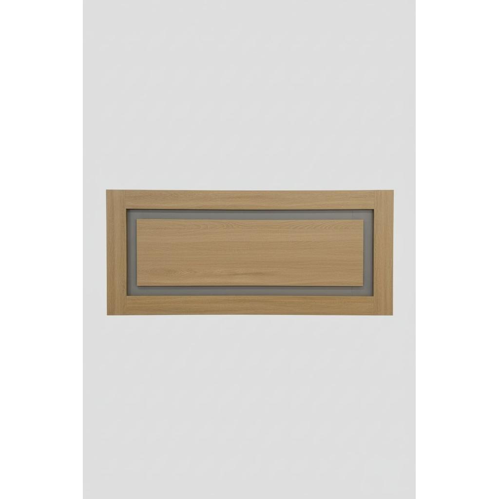 Conjunto de Dormitorio en Roble Natural – Cabecero 168 cm + 2 Mesitas de Noche con Cajones – Diseño Moderno con Detalles Metálicos Níquel