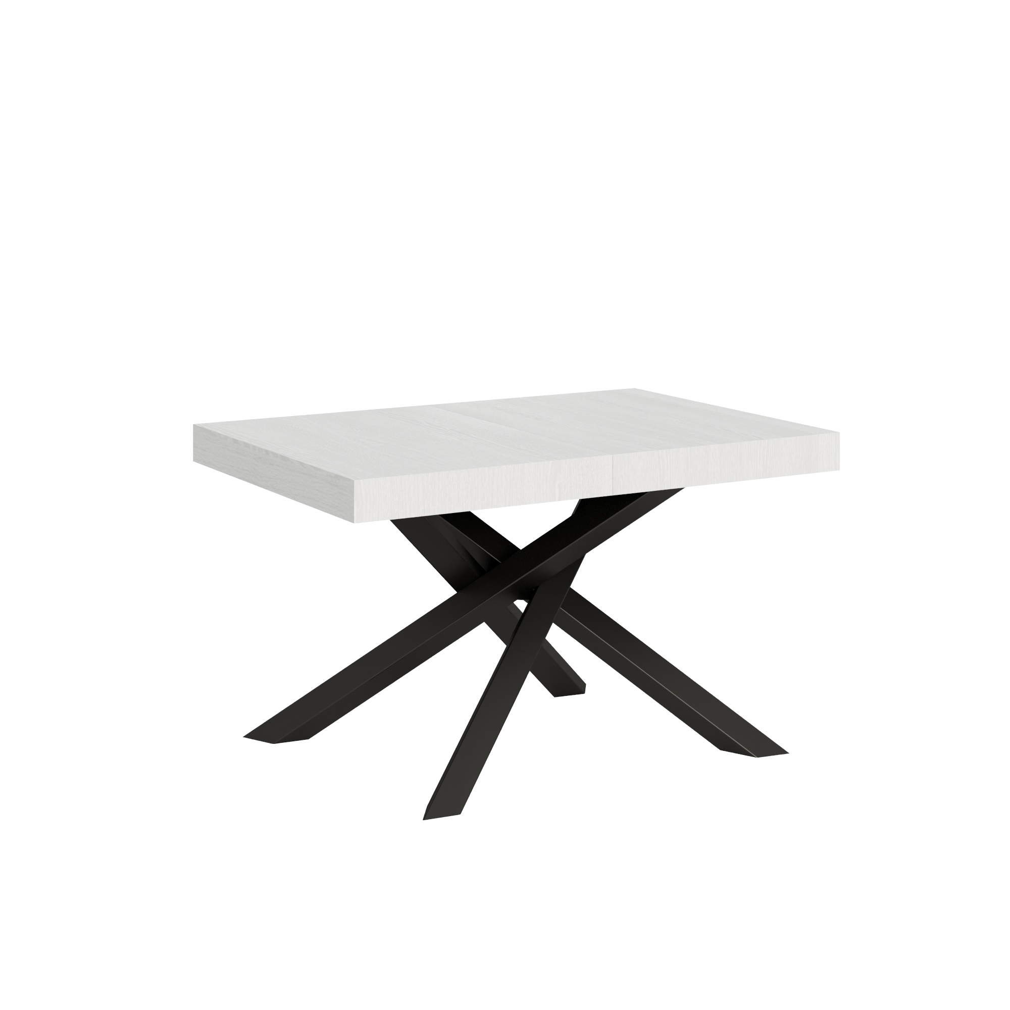 Mesa extensible Volantis 140/400x90 cm fresno blanco patas antracita - Itamoby