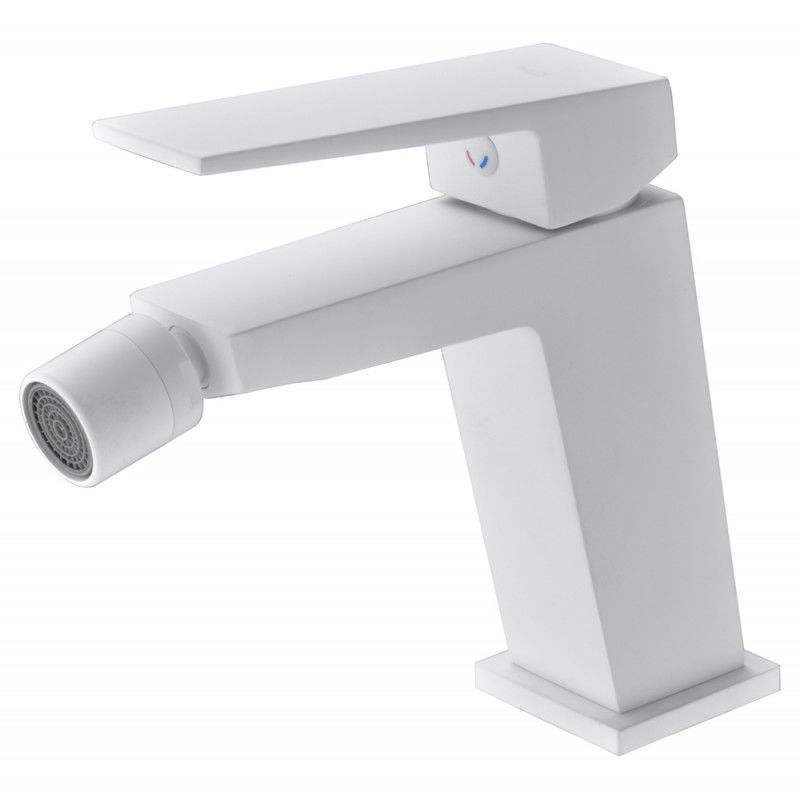 Imex Art BDAR025-2BL grifo monomando para bidé con rótula orientable y cierre cerámico acabado en blanco