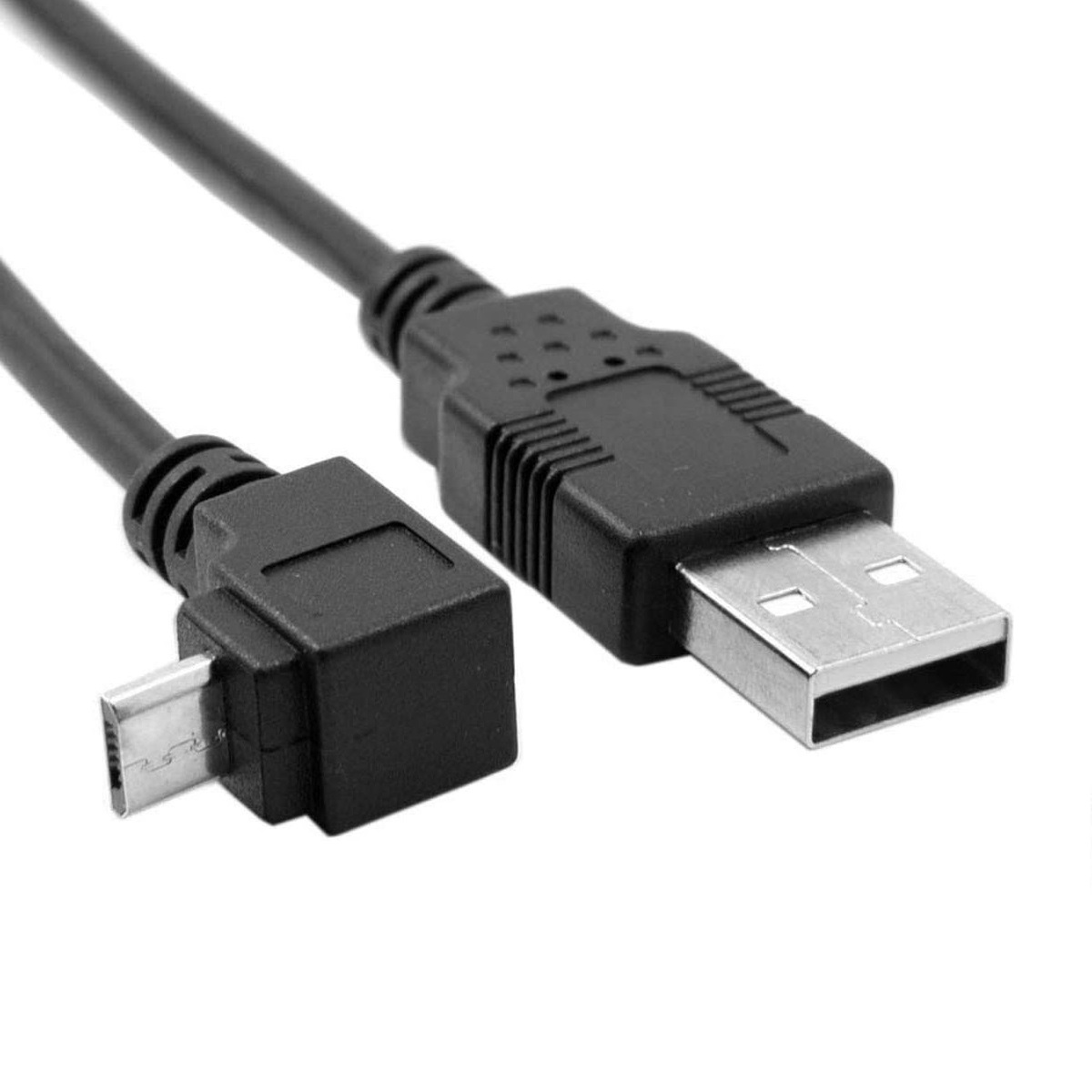 CABLEPELADO Cable Micro USB Sincroniza y Carga | Acodado 90º | Transferencia Datos 480 Mbit/s | Compatible con Samsung, HTC, Sony, Motorola, LG, Nokia, Kindle, PS4, Xbox One | Negro | 1.80 Metros