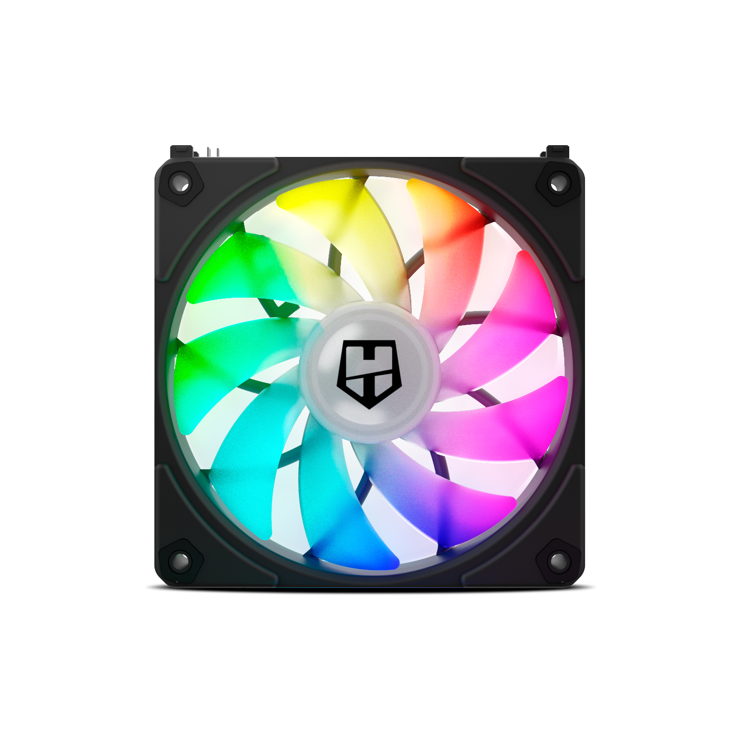 NOX XTREME PRODUCTS Hummer EASY LINK BLACK - Ventilador 120mm, LED ARGB, PMW ultrasilencioso, 9 aspas, sin cables, 4 pads goma antivibración, velocidad hasta 1500RPM, color negro