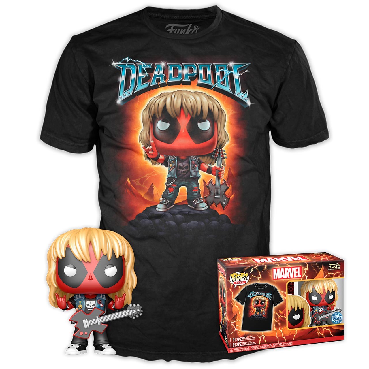 Funko Pop & Tee Deadpool -Heavy Metal- Talla S 75054 MARVEL FUNKO