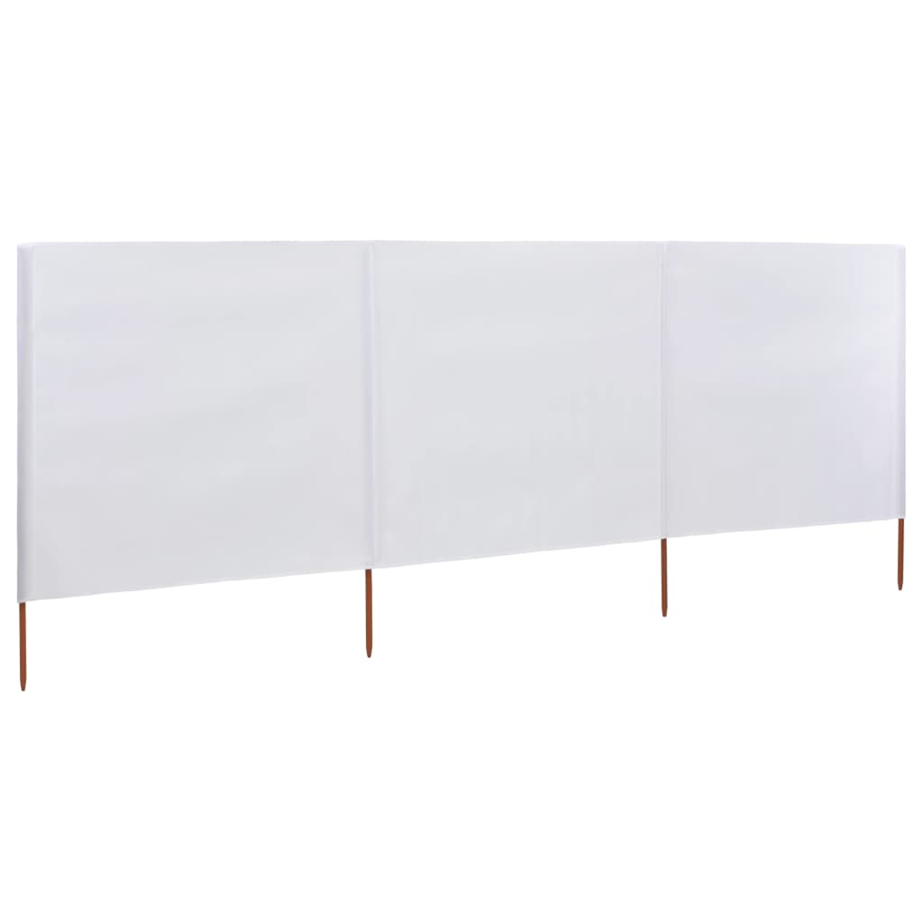 vidaXL Paravientos de playa de 3 paneles tela 400x160 cm Color Blanco arena, Verde, Antracita