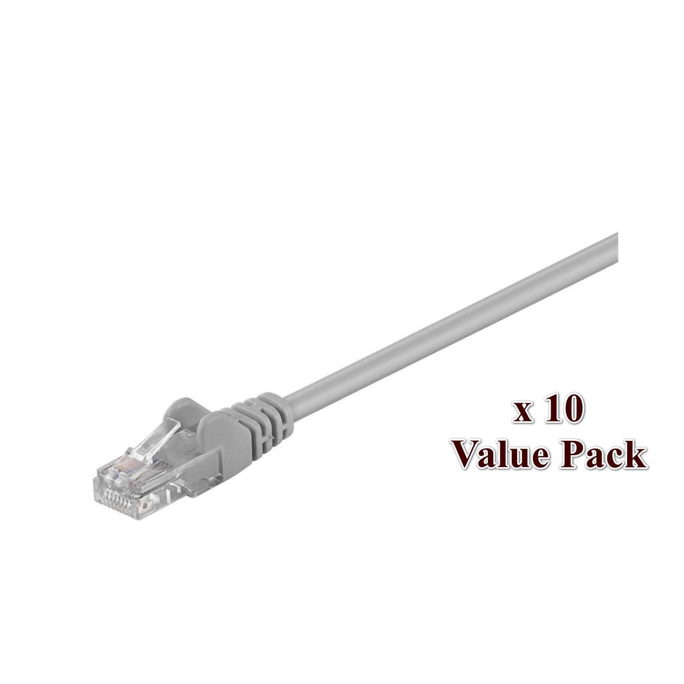 Microconnect Cable de Red U/UTP Cat5e 5M Gris - Paquete de 10 Unidades