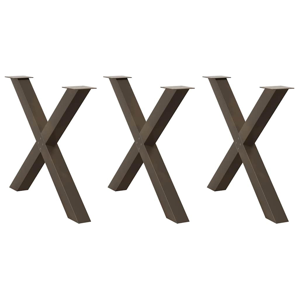 vidaXL Patas para mesa de comedor en forma de X (3 unidades) 90 x (72-73) cm, acero