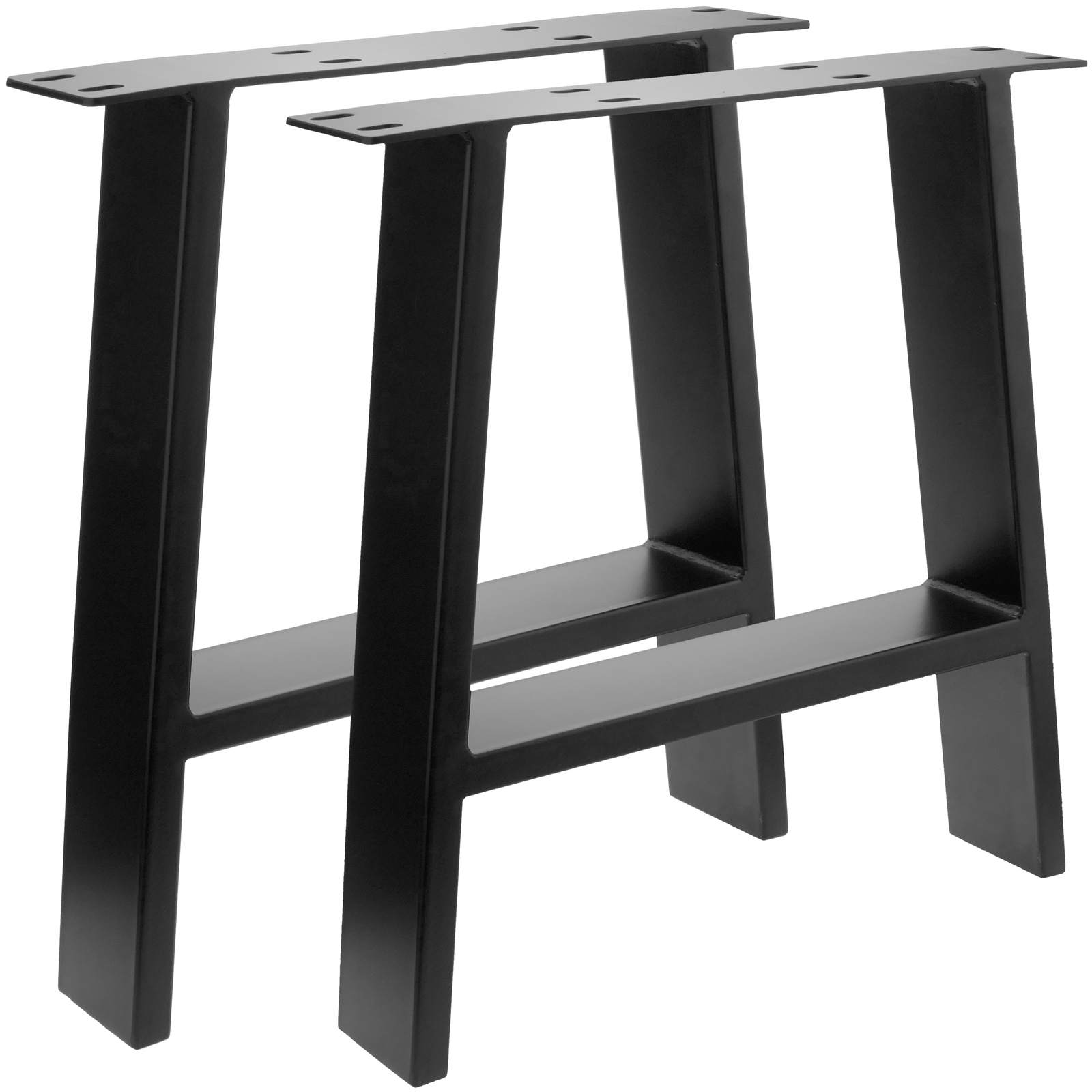 Pies rectangulares para mesita y banqueta. Patas en acero negro 400 x 80 x 430 mm 2-pack - PrimeMatik
