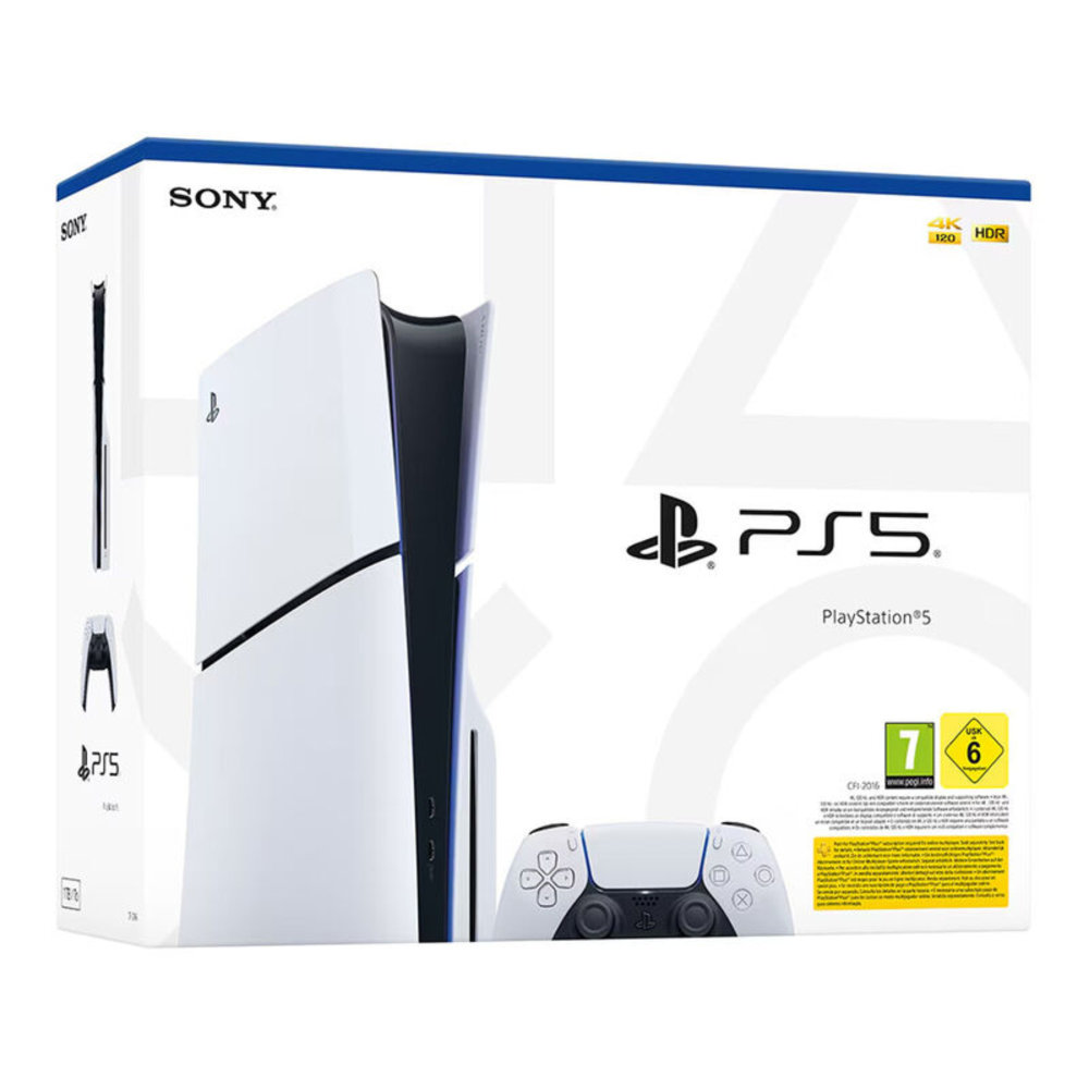 CONSOLA PS5 SLIM BLANCA + DUALSENSE - Caja Original - Sony - Consola Videojuegos - PAL España - Playstation