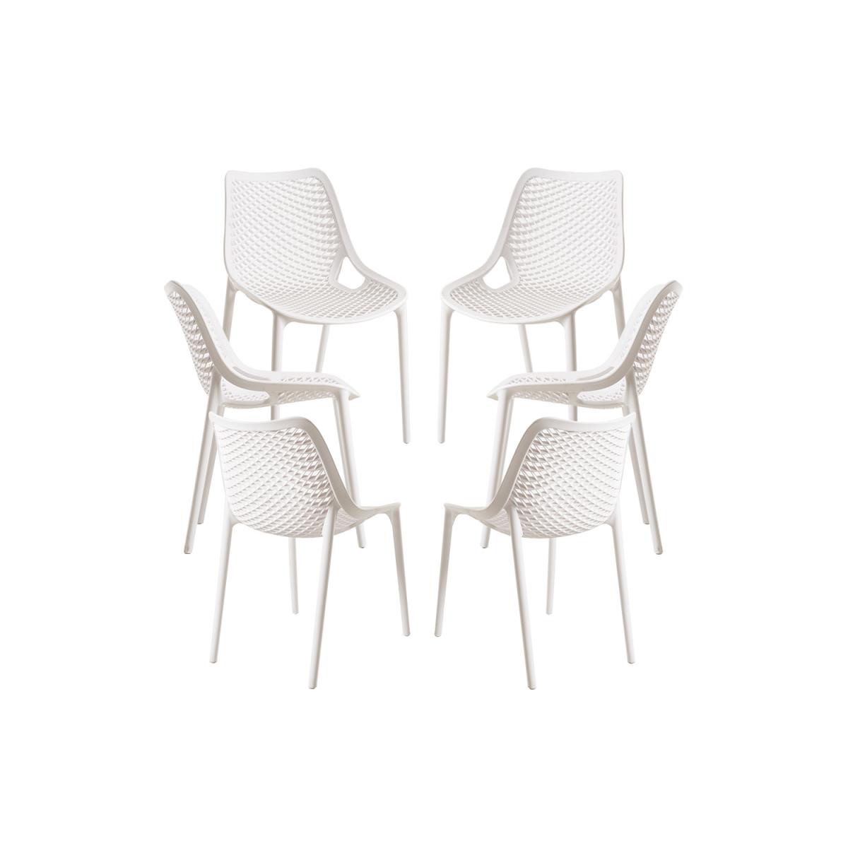 Regalos Miguel - Packs Sillas Jardín - Pack 6 Sillas Kusin - Blanco