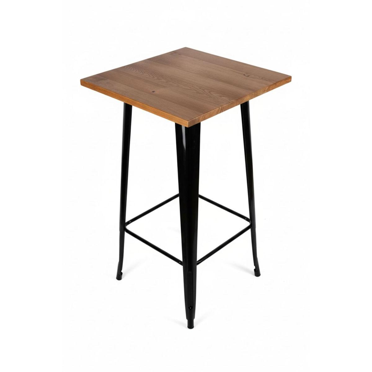 Regalos Miguel - Mesas Bar - Mesa Torix Alta Madera Natural 60 cm - Negro