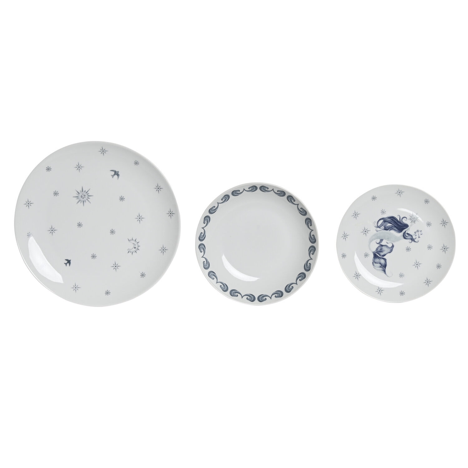 Vajilla set 18 porcelana 27x27x3 azul , La mejor decoración para tu hogar.