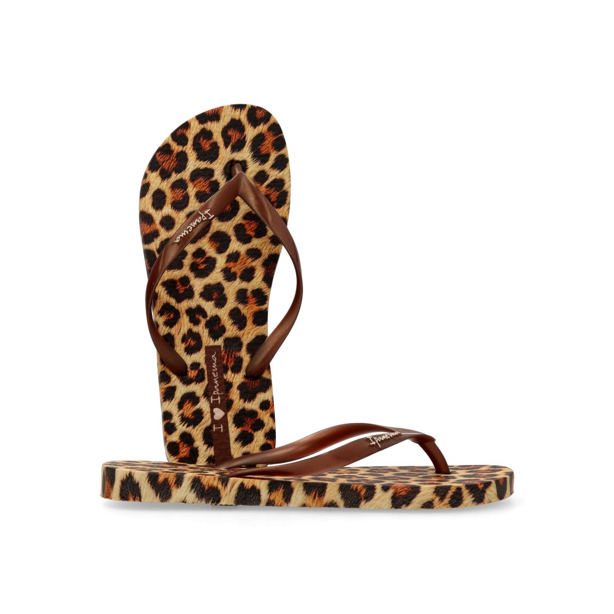 Ipanema - Chanclas de dedo para mujer con estampado leopardo, suela antideslizante de goma ligera y flexible, ideales para playa o piscina