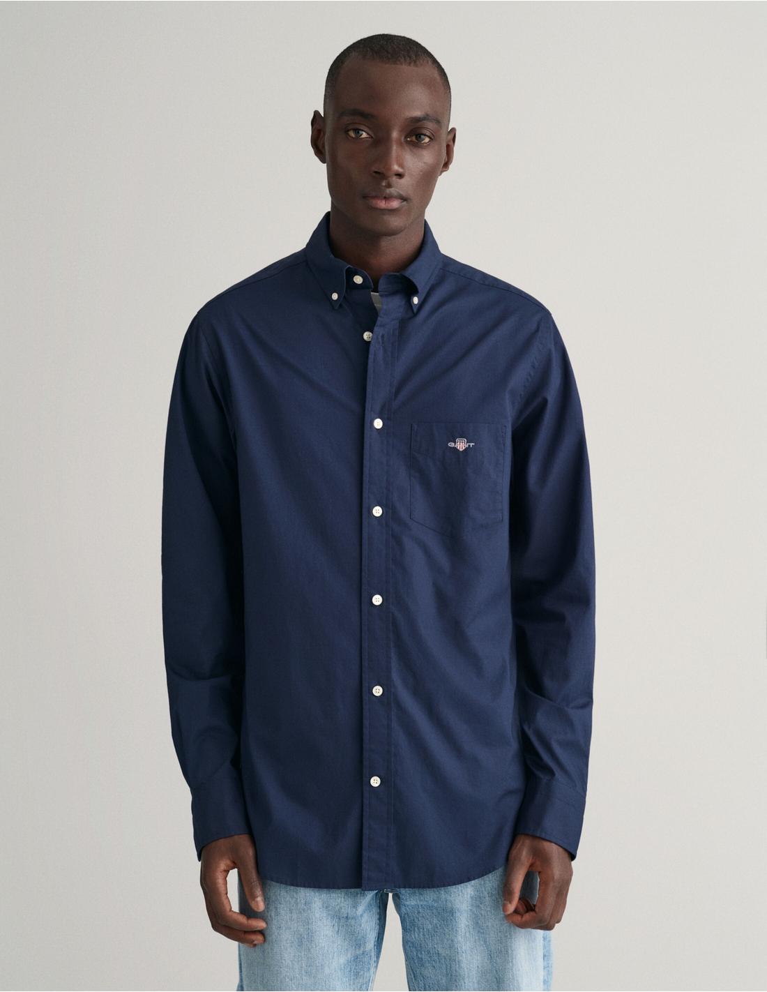 CAMISA GANT POPLIN LISA AZUL MARINO GANT