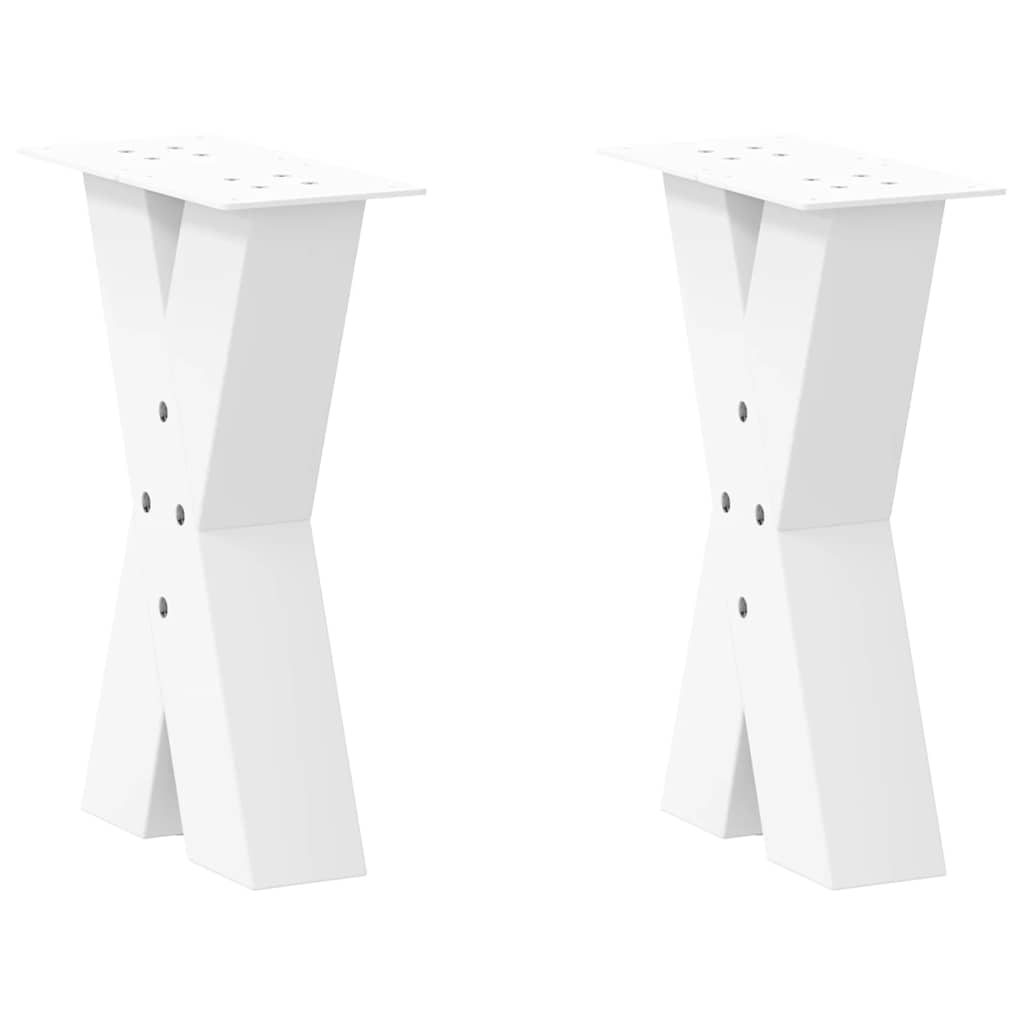 vidaXL Patas para mesa de centro en forma de X (2 unidades) 38 x (42-43) cm, acero