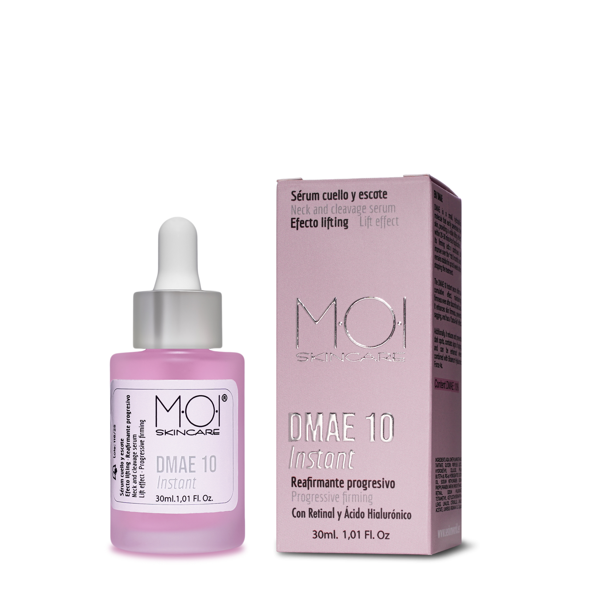 Sérum reafirmante cuello y escote DMAE 10 INSTANT efecto lifting 30ml MOI SKINCARE