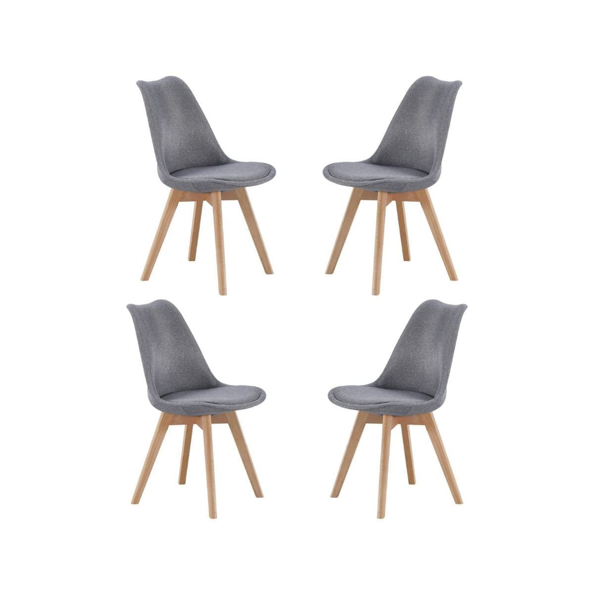 Pack de 4 sillas Bistro asiento acolchado Adec