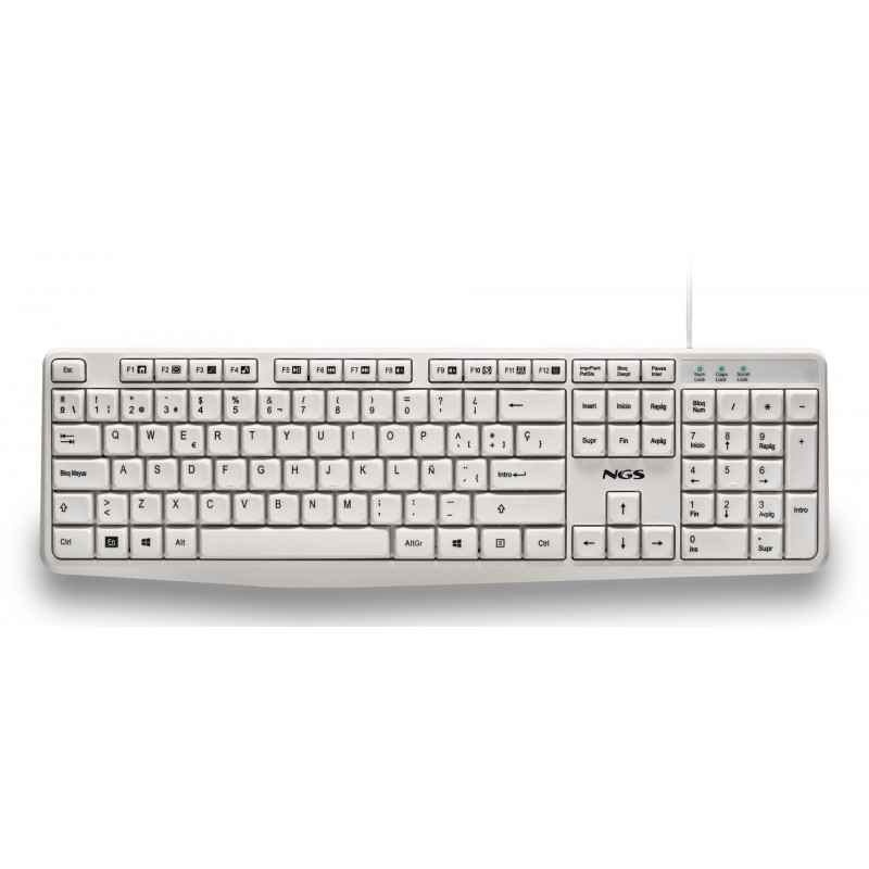 NGS - HERITAGE teclado Universal USB QWERTY Español Blanco NGS-KEYBOARD-0513