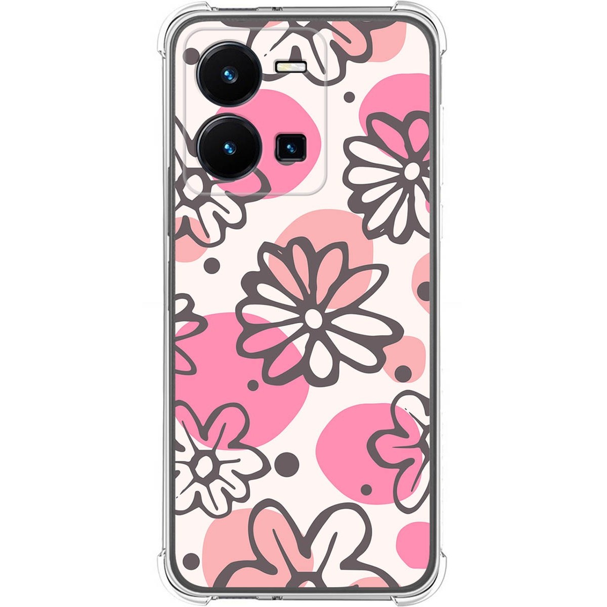 Funda Silicona Antigolpes para Vivo Y35 diseño Flores 09 Dibujos