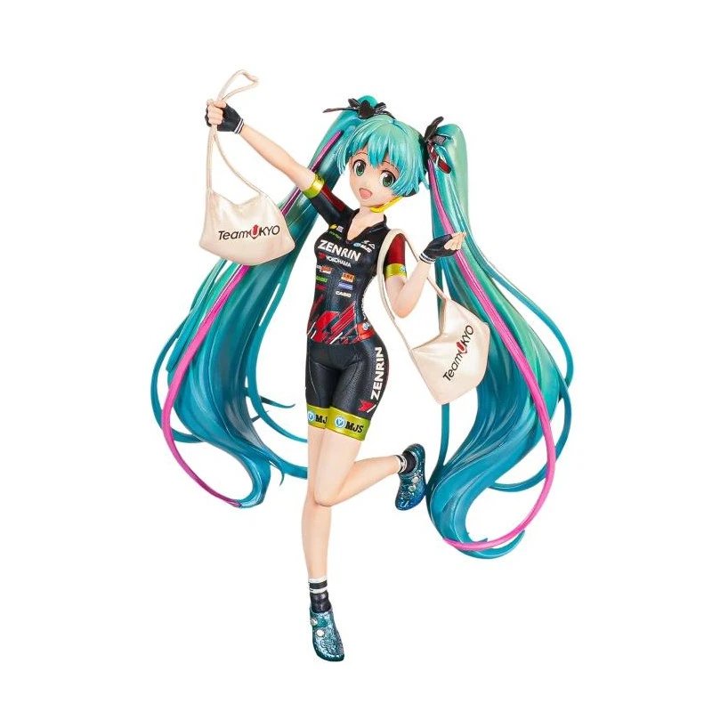Banpresto - Figura coleccionable Hatsune Miku Racing Chronicle 2019 Team Ukyo Cheering de ABS y PVC, 18 cm, diseño detallado para fans de Vocaloid y anime