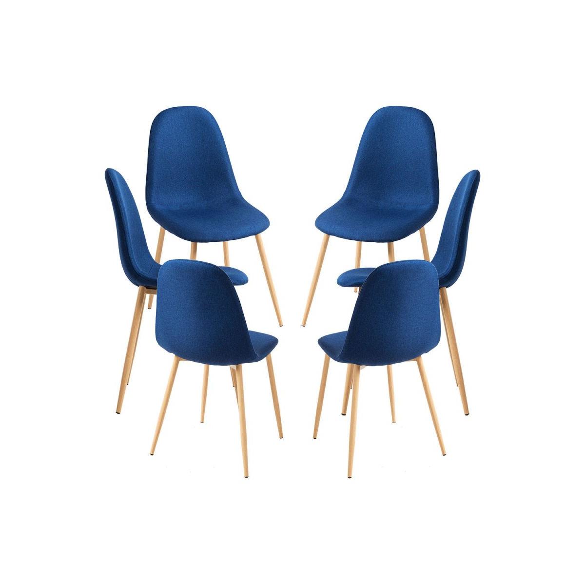 Regalos Miguel - Packs Sillas Comedor - Pack 6 Sillas Teok Tela - Azul