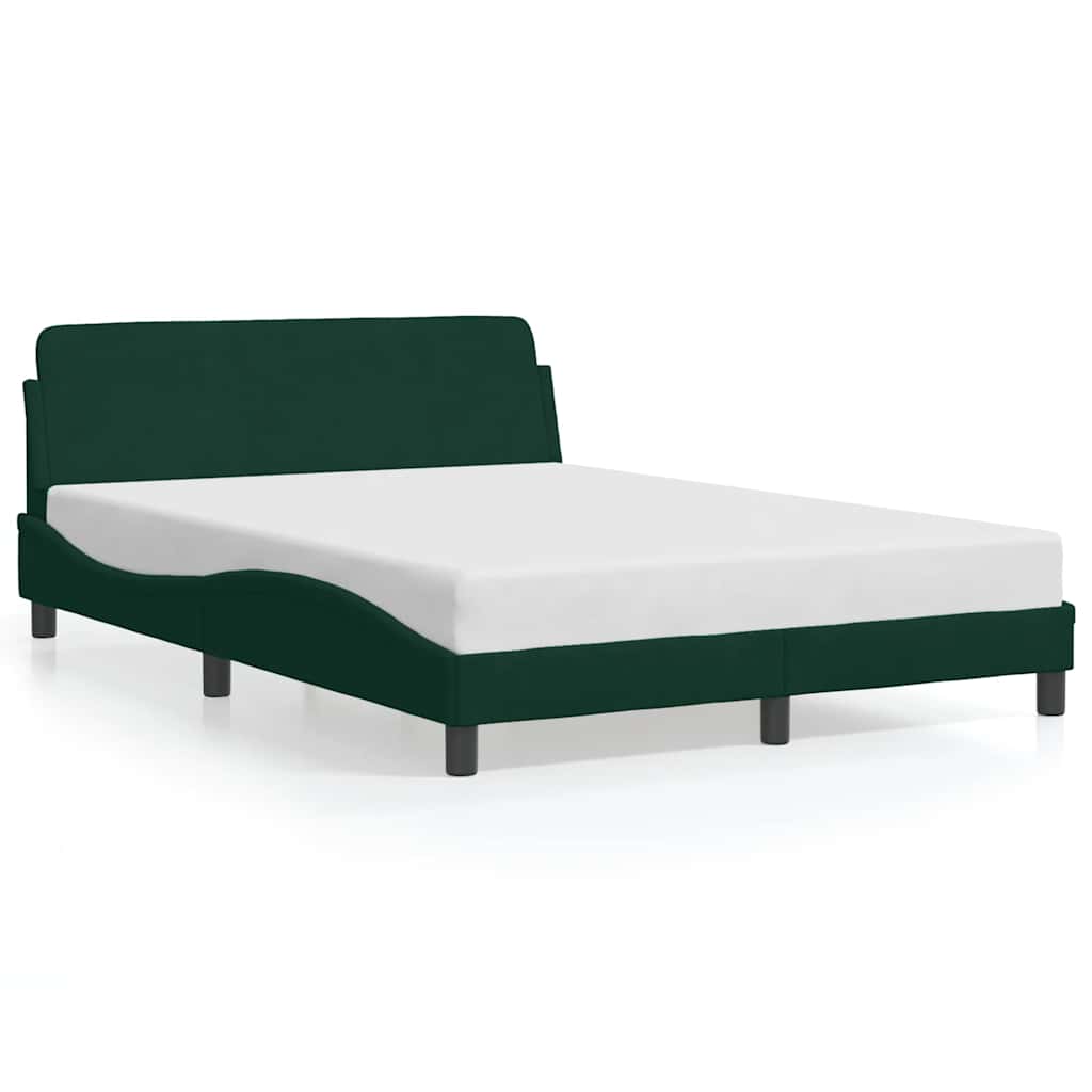 vidaXL Estructura de cama Dover terciopelo verde oscuro 140x190 cm