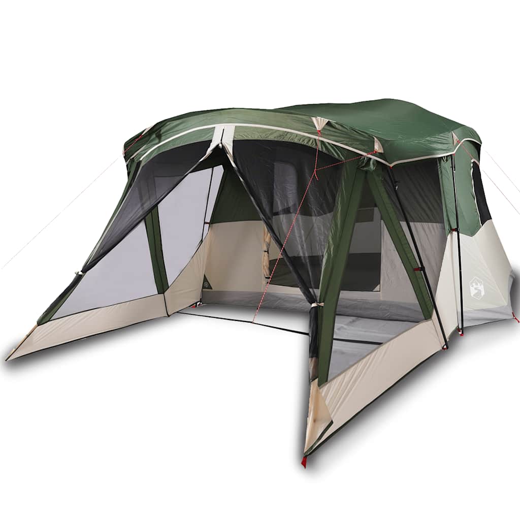 vidaXL Tienda de campaña con porche 4 personas impermeable verde