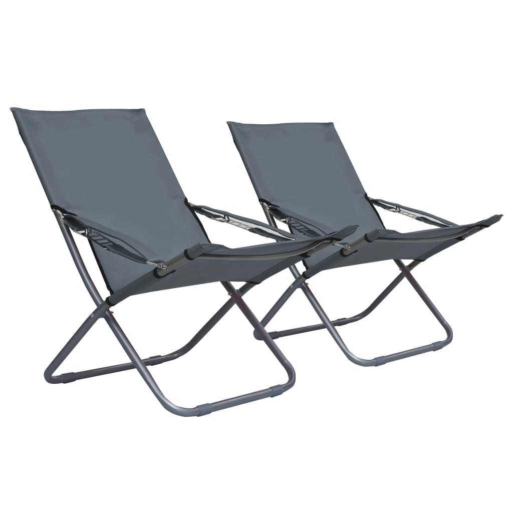 vidaXL Sillas de playa plegables 2 unidades tela