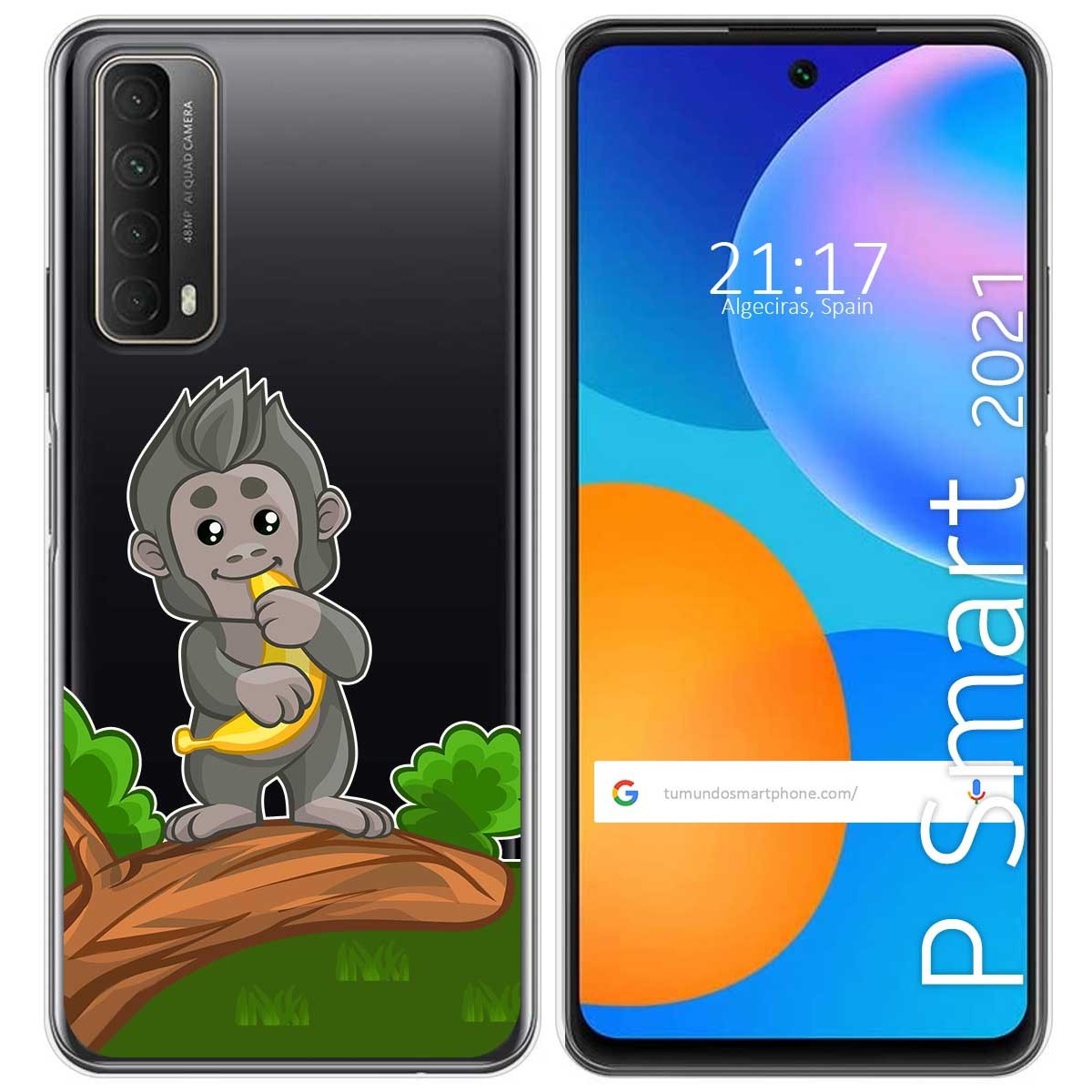 Tumundosmartphone Funda Gel Transparente para Huawei P Smart 2021 diseño Mono Dibujos